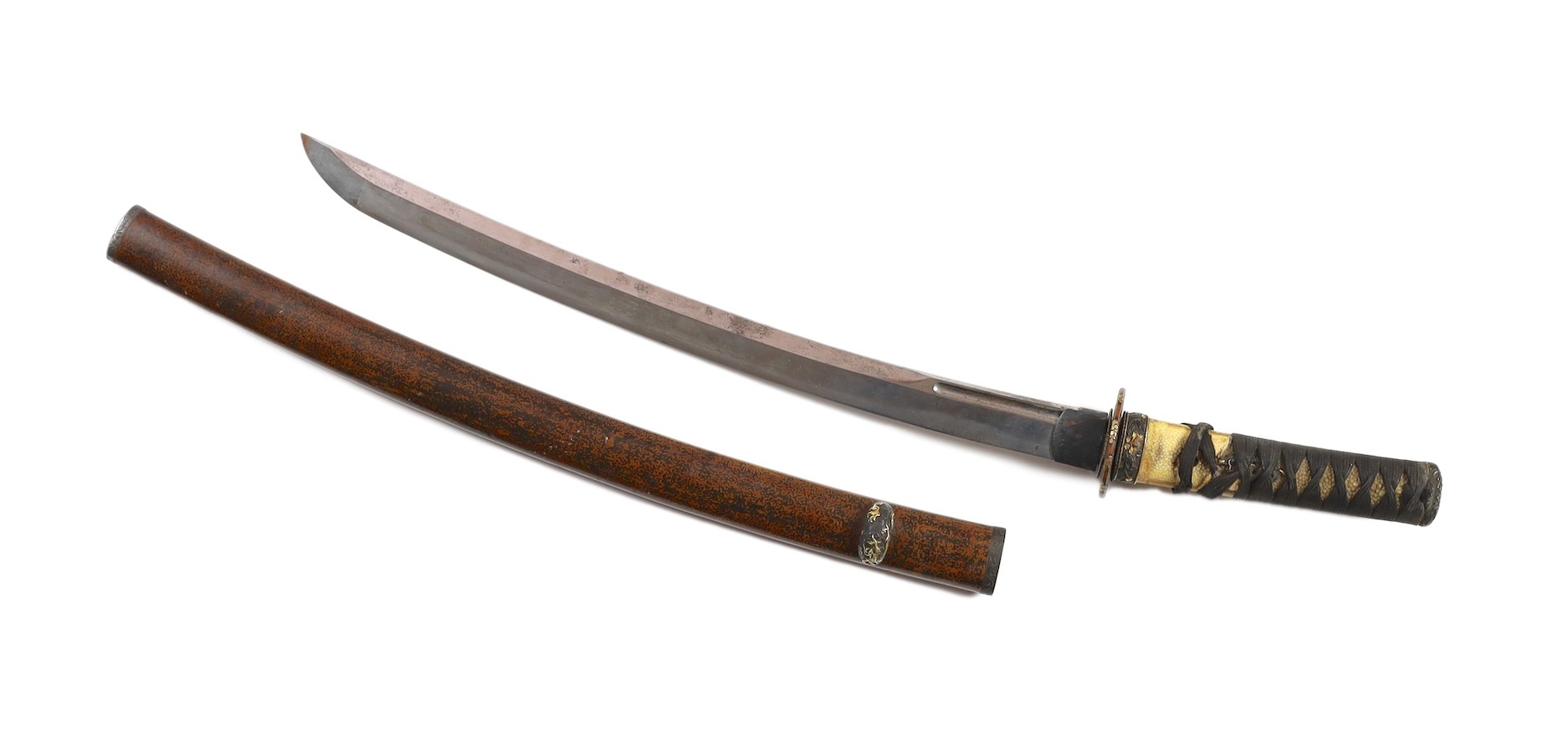 A Japanese wakizashi, the tang signed Yoshitake